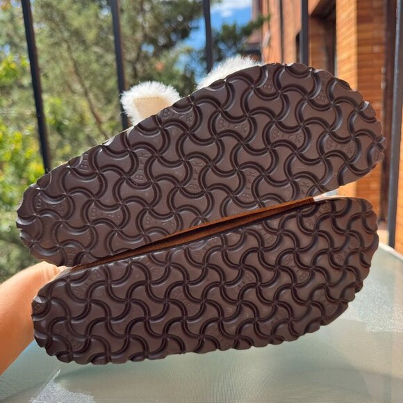 New Birkenstock Arizona Shearling Sandals in Suede Mink Brown US 8 / EUR 39 - Picture 5 of 12